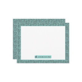 Cartão De Notas Personalized Knit Pattern Note Card