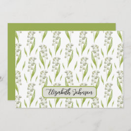 Cartão De Notas Personalized Lily of the Valley Floral Note Card