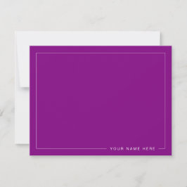 Cartão De Notas Personalized Modern Purple Flat Note Card
