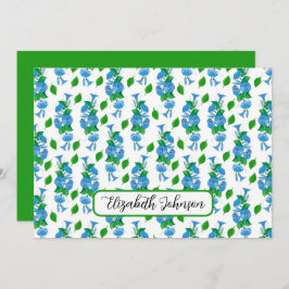 Cartão De Notas Personalized Morning Glories Floral Note Card