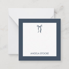 Cartão De Notas Personalized Name Blue Bow