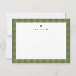 Cartão De Notas Personalized Name Green Heart