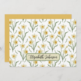 Cartão De Notas Personalized Narcissus Floral Note Card