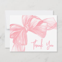 Cartão De Notas Personalized Pink Bow Thank You Note Card
