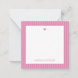Cartão De Notas Personalized Pink Stripe