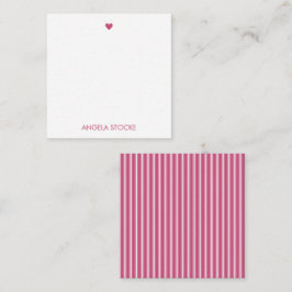 Cartão De Notas Personalized Pink White Stripe