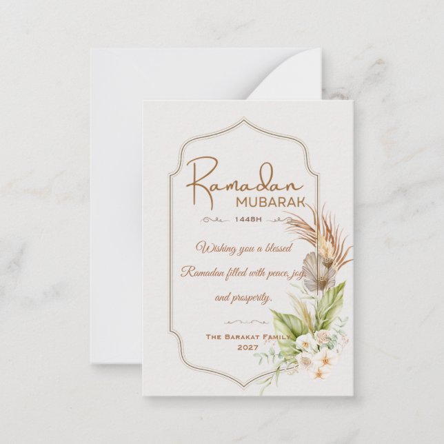 Cartão De Notas Personalized Ramadan Mubarak Greeting Card (Frente)