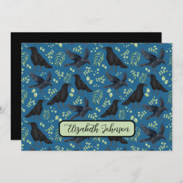Cartão De Notas Personalized Ravens Note Card in Blue