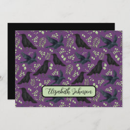 Cartão De Notas Personalized Ravens Note Card in Purple