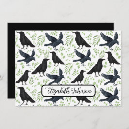 Cartão De Notas Personalized Ravens Note Card in White