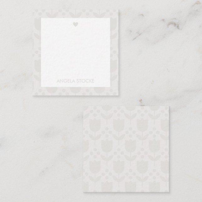 Cartão De Notas Personalized Retro Flower (Frente/Verso)