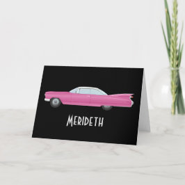 Cartão De Notas Personalized Retro Vintage Pink Car Note Cards