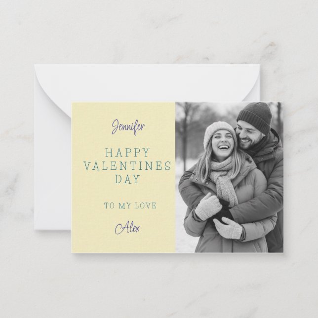 Cartão De Notas Personalized Valentine’s Day Photo Card  (Frente)
