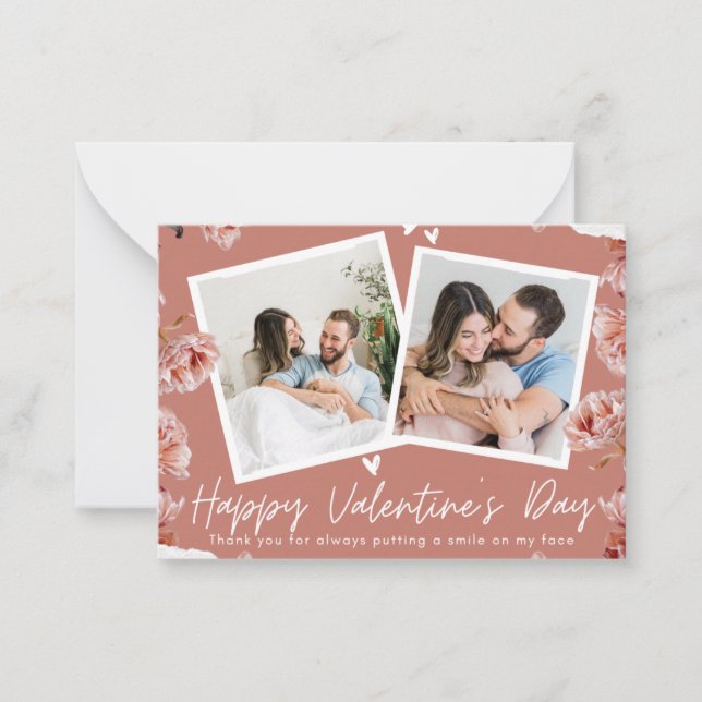 Cartão De Notas Personalized Valentine’s Day Photo Card | Romantic (Frente)