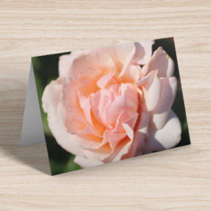 Cartão De Notas Pêssego Elegante Bonito Dentro Floral Dobrado