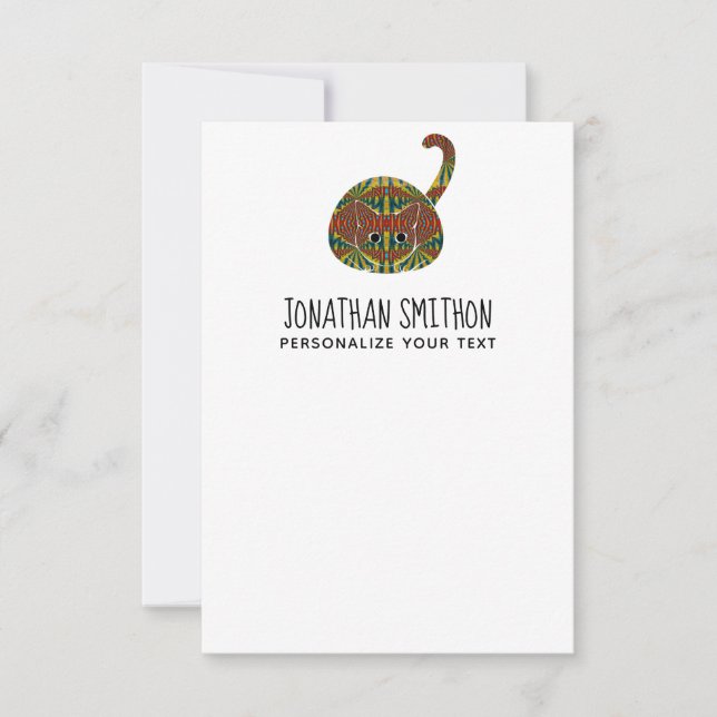 Cartão De Notas Pet Gato Chic Cujo Papagaio Engraçado Pecuta Papel (Frente)