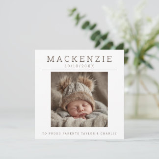 Cartão De Notas Photo New Baby Photo Personalized 2 sided