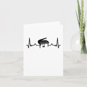 Cartão De Notas Piano Heartbeat Engraçado Presente para Pianistas