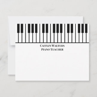 Cartão De Notas Piano Teacher Personal Stationery