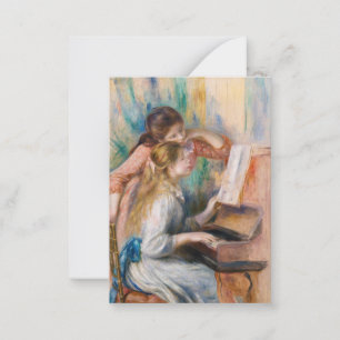 Cartão De Notas Pierre Auguste Renoir - Meninas Jovens ao Piano