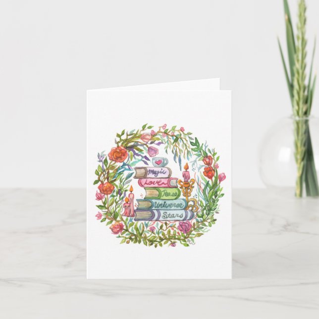 Cartão De Notas Pilha de Livros (Frente)