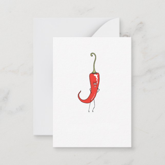 Cartão De Notas Pimenta vermelha engraçada (Frente)