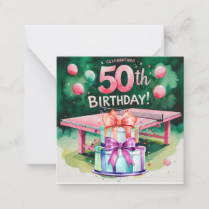 Cartão De Notas Ping pong 50º aniversário