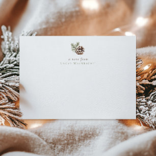 Cartão De Notas Pinho Personalizado & Folhas de Inverno Floresta d