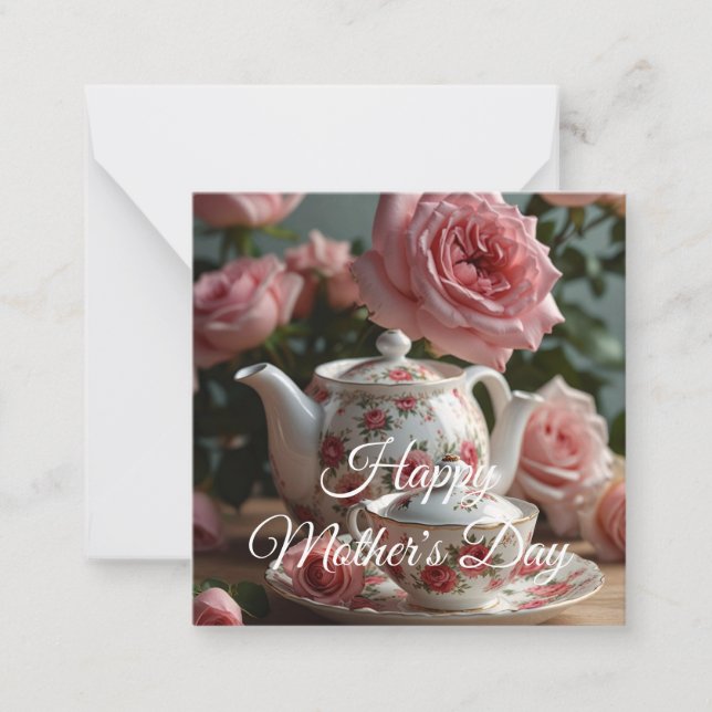 Cartão De Notas Pink Cabbage Rose Tea  (Frente)