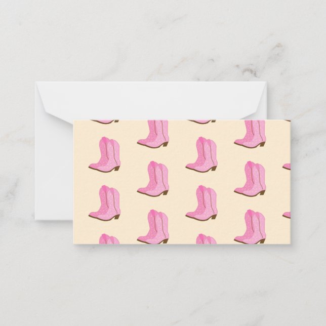 Cartão De Notas Pink Cowgirl Cowboy Boots Country Texas Ranch (Frente)