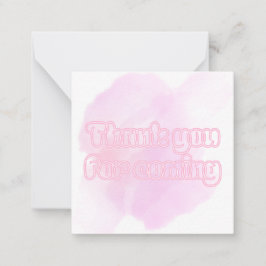 Cartão De Notas Pink Flat Note Card