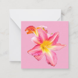 Cartão De Notas Pink flower Textile stripes