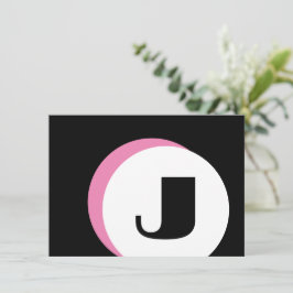 Cartão De Notas PINK Mod Monograma Bold Nota Inicial