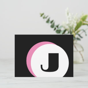Cartão De Notas PINK Mod Monograma Bold Nota Inicial