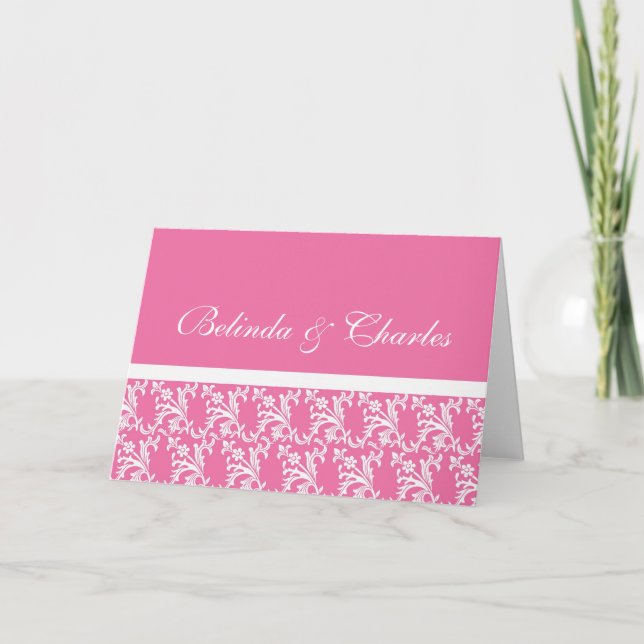 Cartão De Notas Pink Monogram Cards (Frente)