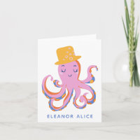 Pink Octopus Quirky Dancing Animal Personalizado