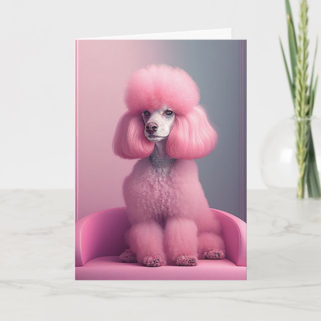 CARTÃO DE NOTAS PINK POODLE DOG NOTECARDS (Frente)