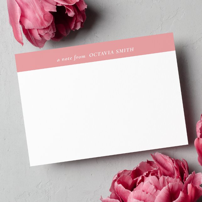 CARTÃO DE NOTAS PINK SOFT PERSONALIZADO NOME DA FAMÍLIA MONOGRAM (Criador carregado)