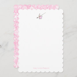 Cartão De Notas Pintor Bunny com paisley