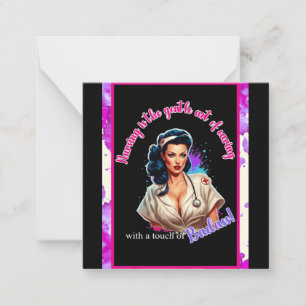Cartão De Notas Pinup_ Nurse Badass
