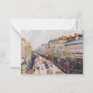 Cartão De Notas Pissarro - Montmartre, Mardi Gras no Boulevard