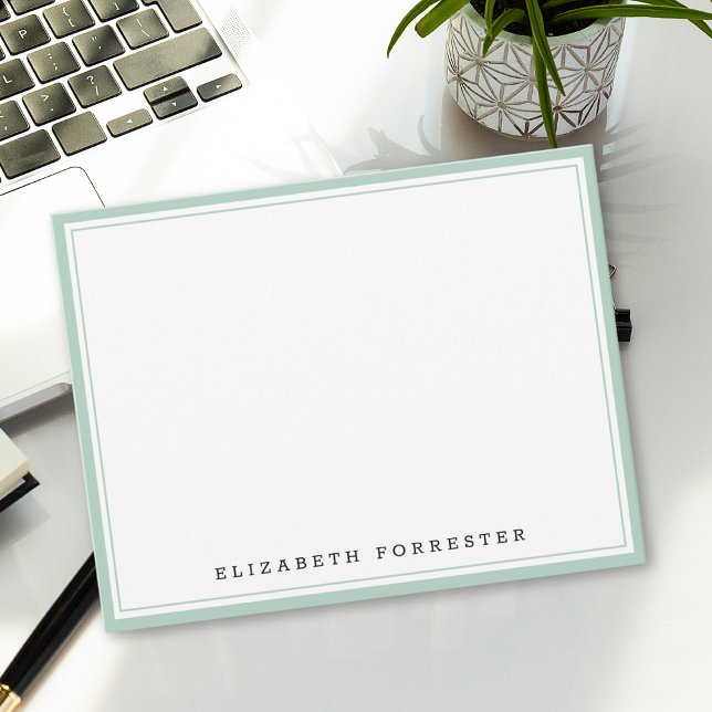 Cartão De Notas Pistachio Verde Clássico Duplo Limite (Criador carregado)