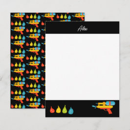 Cartão De Notas Pistola de Água & Balões Verão Crianças