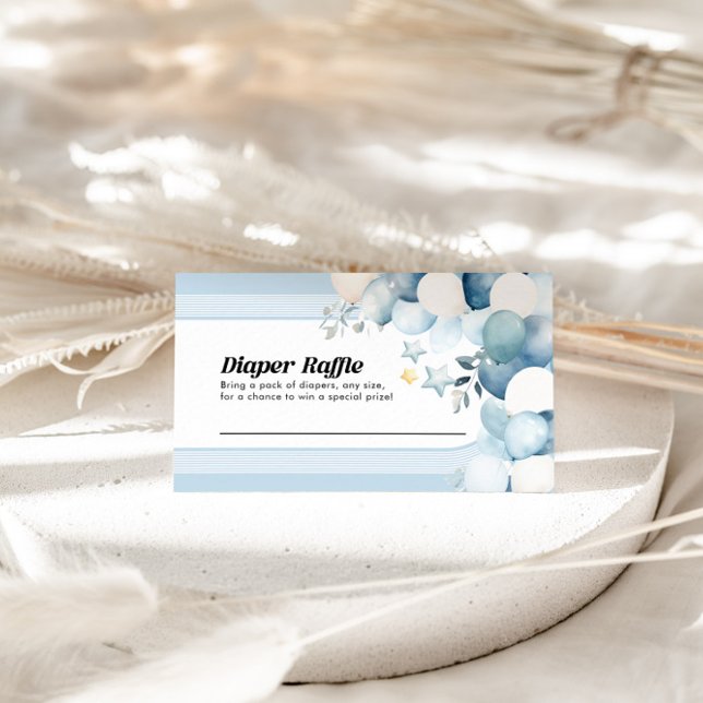 Cartão De Notas Placa Chá de fraldas Azul Raffle fralda (Criador carregado)