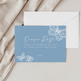 Cartão De Notas Placa Chá de fraldas Raffle Fralda Azul