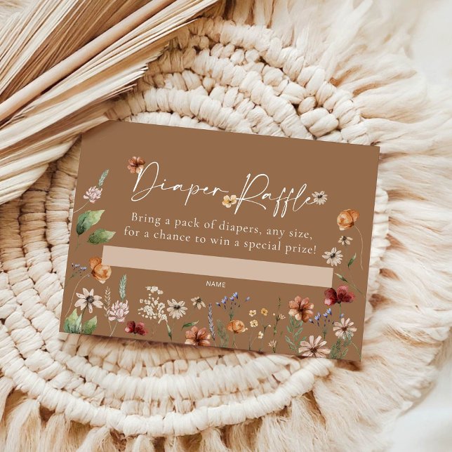 Cartão De Notas Placa Chá de fraldas Raffle Fralda Boho (Criador carregado)