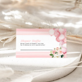 Cartão De Notas Placa Chá de fraldas Raffle fralda rosa