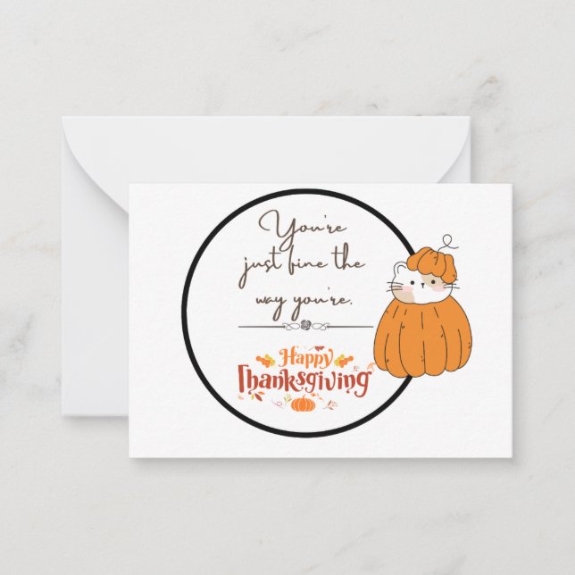 Cartão De Notas Placa de Ação de Graças de Nota Plana (Frente)