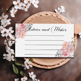 Cartão De Notas Placa de Desejo e Conselhos de Rosas Rosa-Blush