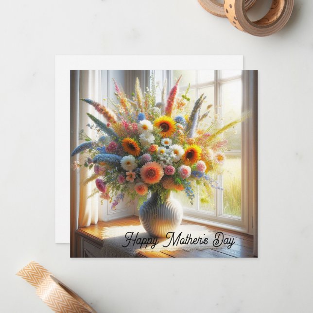 Cartão De Notas Placa de dia de as mães (Frente/Verso In Situ)